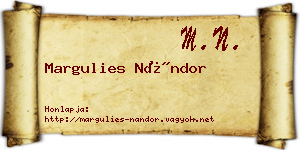 Margulies Nándor névjegykártya